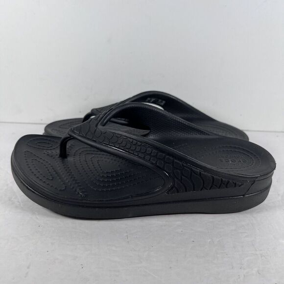Crocs Sloane Black Sandals Flip Flops Women's Size 6 - Picture 3 of 8